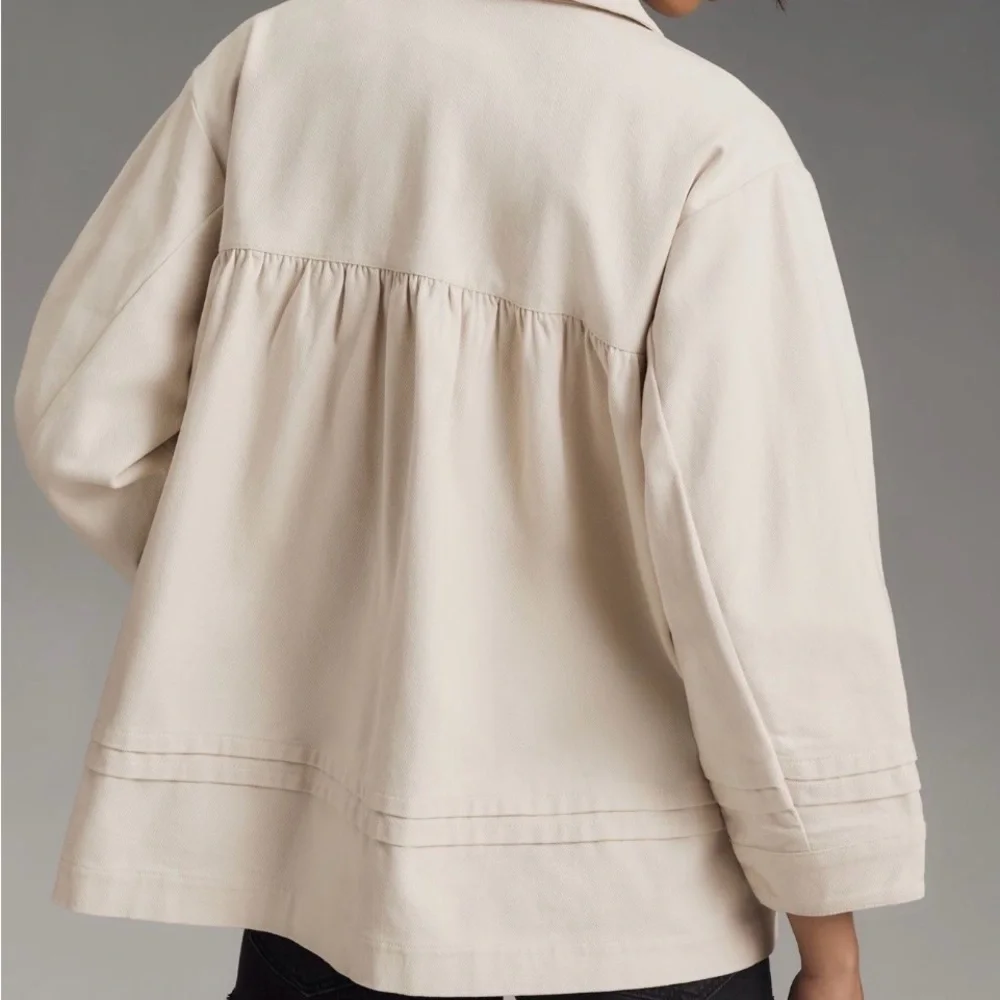 Anthropologie Maeve Cream Trench Coat. Swing Jacket. Size S - Picture 7 of 7